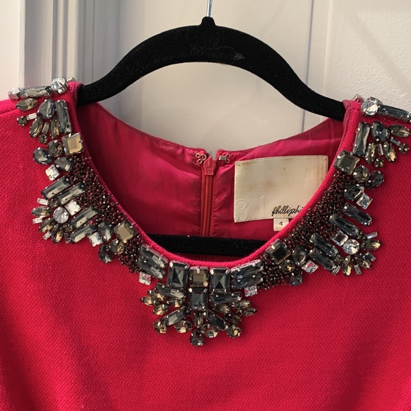 Phillip Lim magenta jeweled cocktail dress - Picture 3 of 7